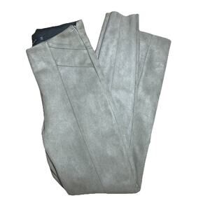 Zara Basic Mushroom Taupe Vegan Suede Seamed Pants Leggings Women’s Sz S Classic